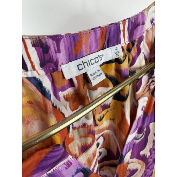 Chico's 40th Anniversary Paisley Tiered Dress Chicos 4 (XXL Size 20) - Picture 7 of 8